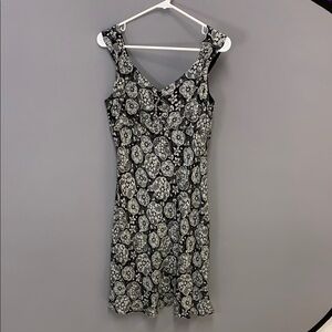 Elegant Black and White Floral Dress